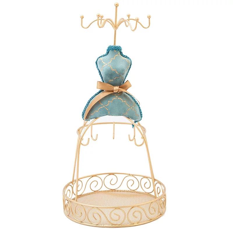 Teal Velvet Jewelry Organizer Set: High Heel Ring Box & Mannequin Holders