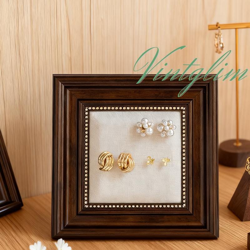 Baroque Style Wood Jewelry Display, Necklace Earring Holder for Vanity, Home Decor Gift