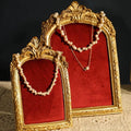 Baroque Jewelry Holder: Vintage Gold Frame & Velvet Lining