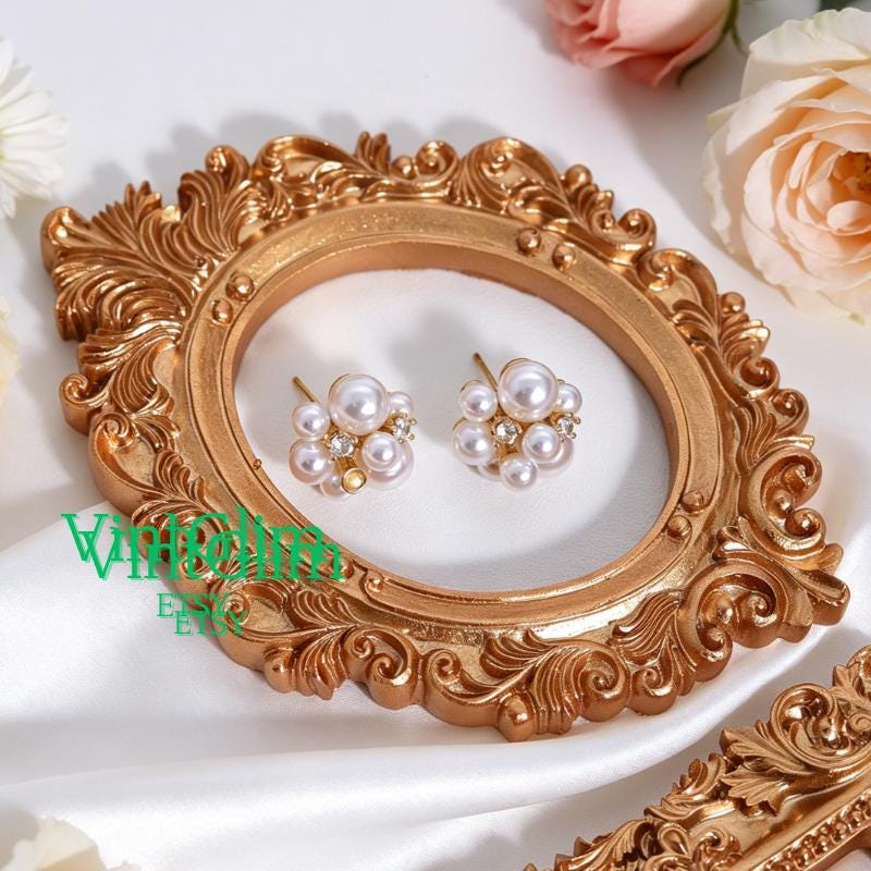 Mini Gold Baroque Frame, Baroque Jewelry Photo Prop for Flat Lay & Content Creation DIY