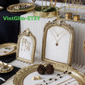 Baroque Gold Jewelry Display Stand, Elegant Necklace & Earring Holder for Home Decor, Vanity Organizer