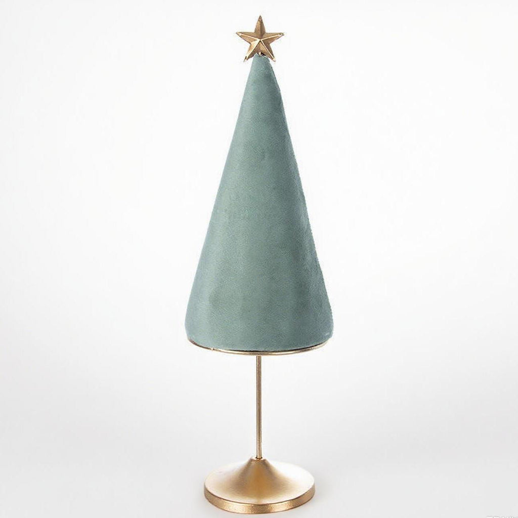 Christmas Tree Jewelry Stand 16.1in* 3.7in: Velvet Turquoise Holiday Decor,Necklaces Earrings Holder