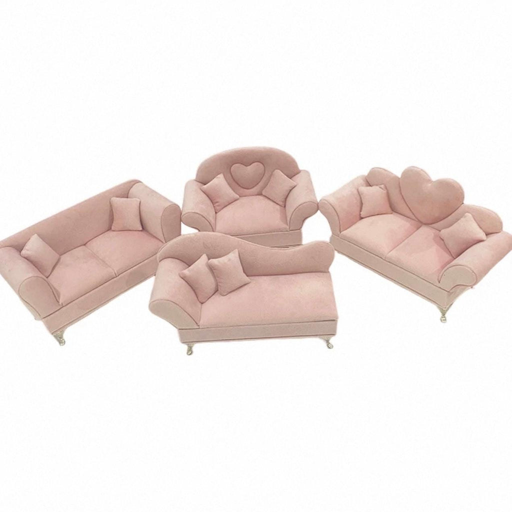 Miniature Pink Velvet Jewelry Sofa: Barbiecore Ring & Earring Holder