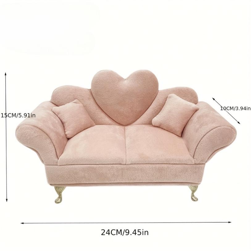 Miniature Pink Velvet Jewelry Sofa: Barbiecore Ring & Earring Holder