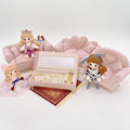 Miniature Pink Velvet Jewelry Sofa: Barbiecore Ring & Earring Holder