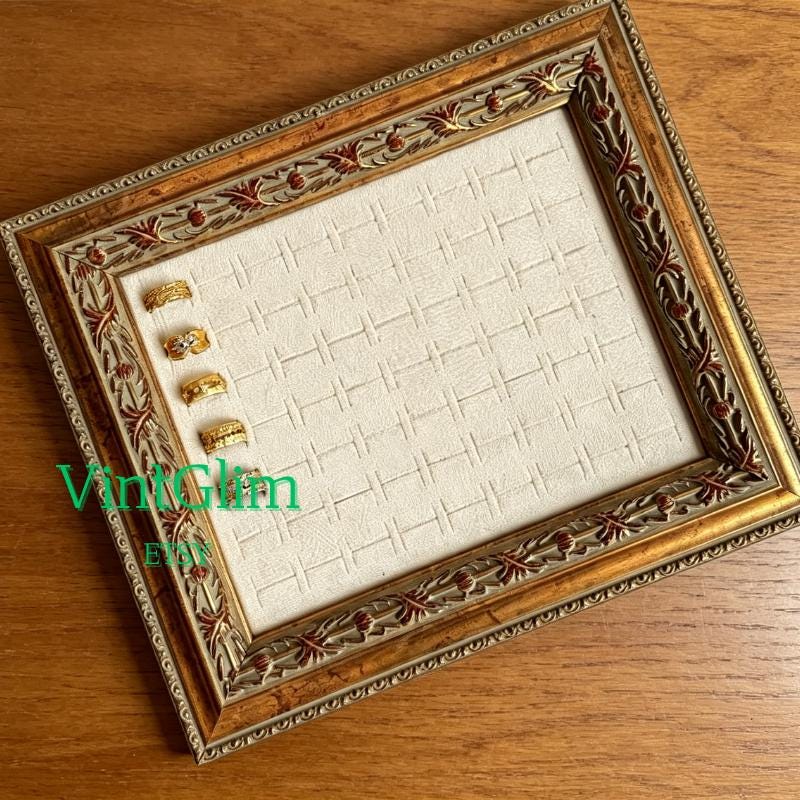 Vintage Baroque Ring & Earring Display Tray: Luxury elvet Jewelry Organizer, Mother's Day Gift
