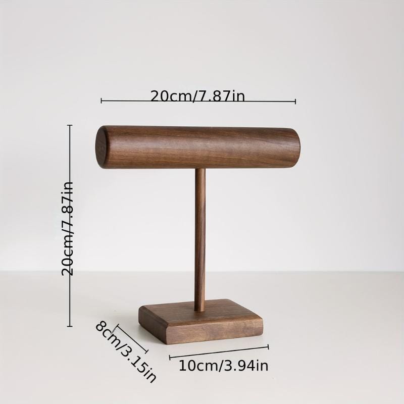 Baroque Wooden Jewelry Holder Set: Walnut Vanity Display, Bust Necklace Holder, Earring Stand