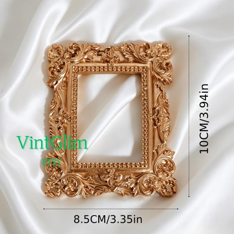 Mini Gold Baroque Frame, Baroque Jewelry Photo Prop for Flat Lay & Content Creation DIY