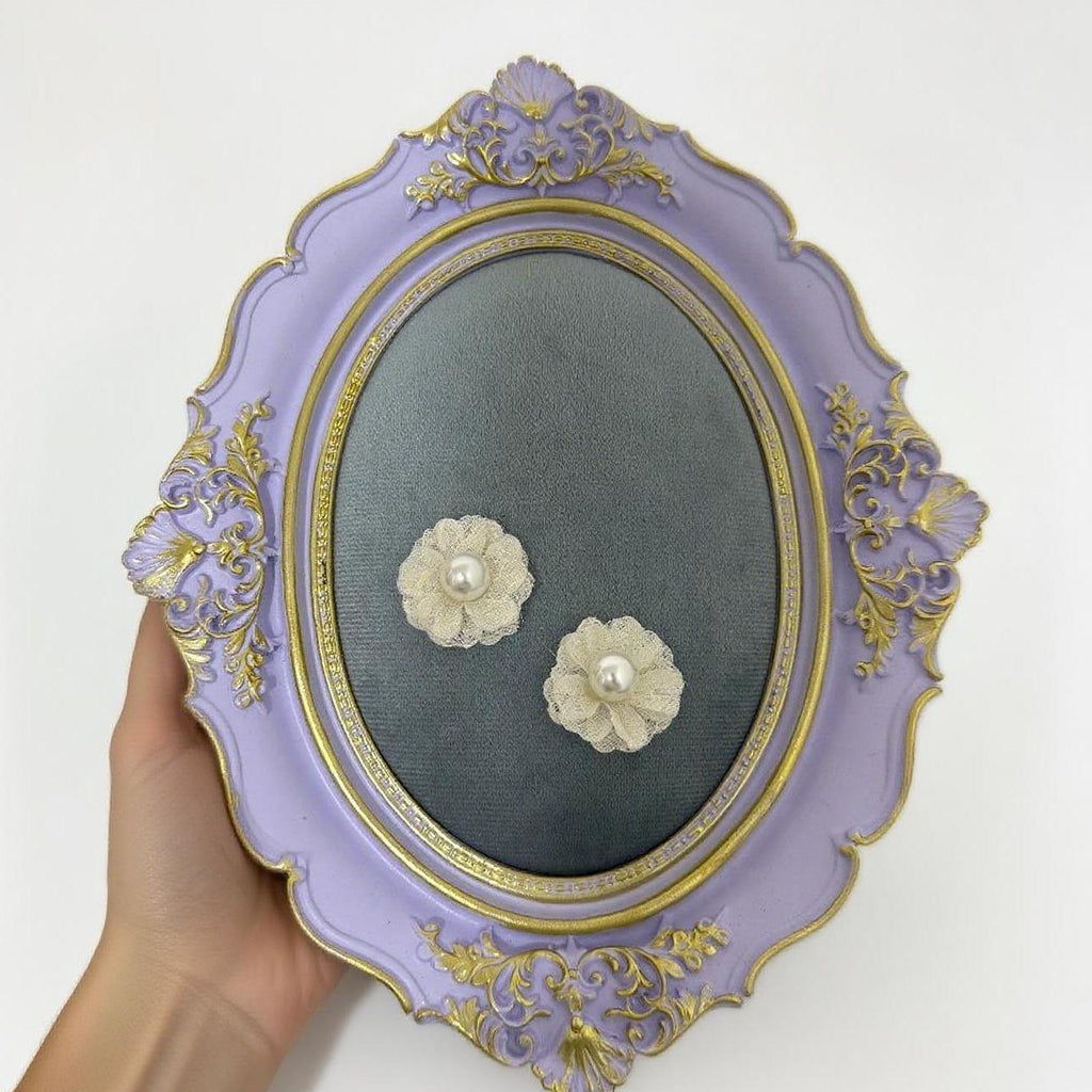 Baroque Purple Jewelry Display Ring Earring Tray, Necklace Holder, Elegant Filigree Home Decor Gift