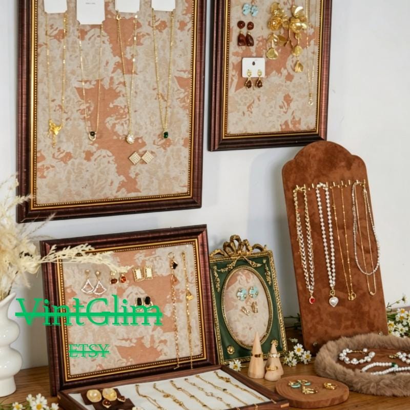 Antique-Style Jewelry Organizer Frame for Earrings & Necklaces, Jewelry Holder