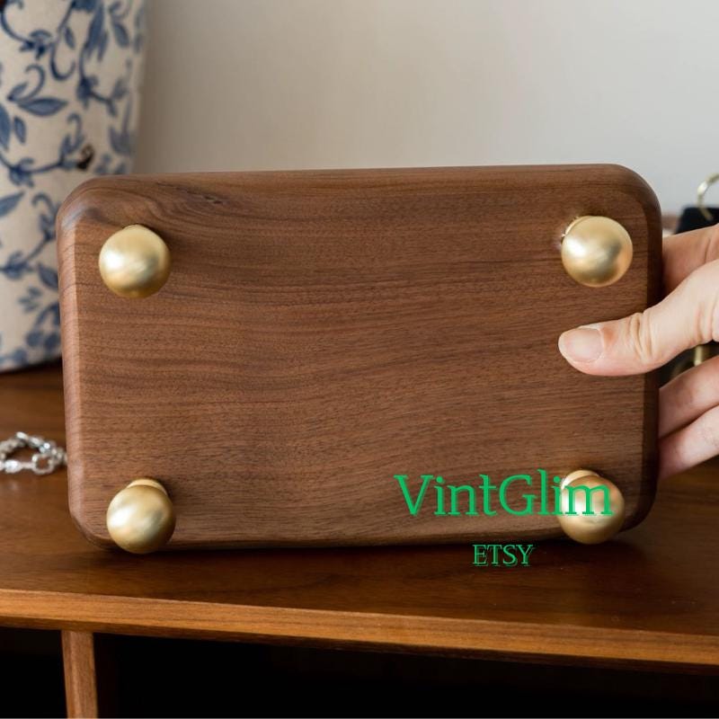 Walnut Wood Jewelry Display Tray:  Necklace/Earring/Ring Holder, Luxury Home Decor Gift Mom