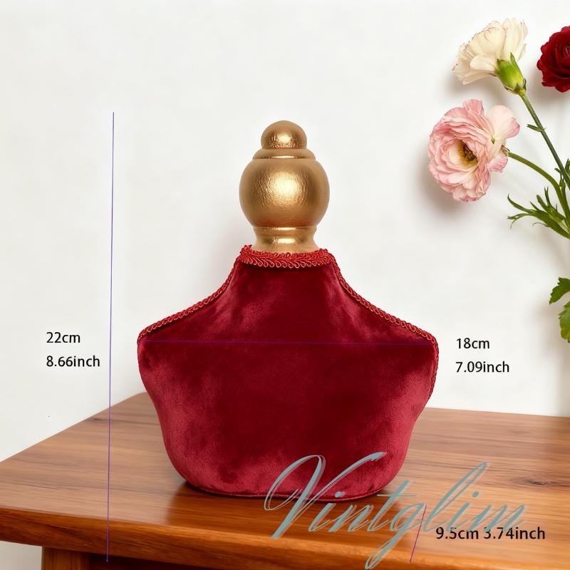 Baroque Mannequin Bust Display Necklace Holder Display(Gray/Green/Red) Velvet Jewelry Stand
