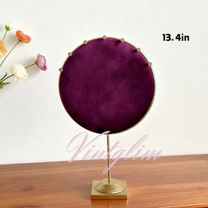 Baroque Style Lavender Plum Velvet Jewelry Organizer: Necklace/Ring/Earring Holder, Home Decor Gift