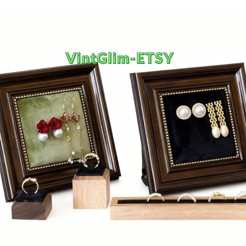 Baroque Framed Jewelry Holder: Wooden Necklace & Earring Organizer