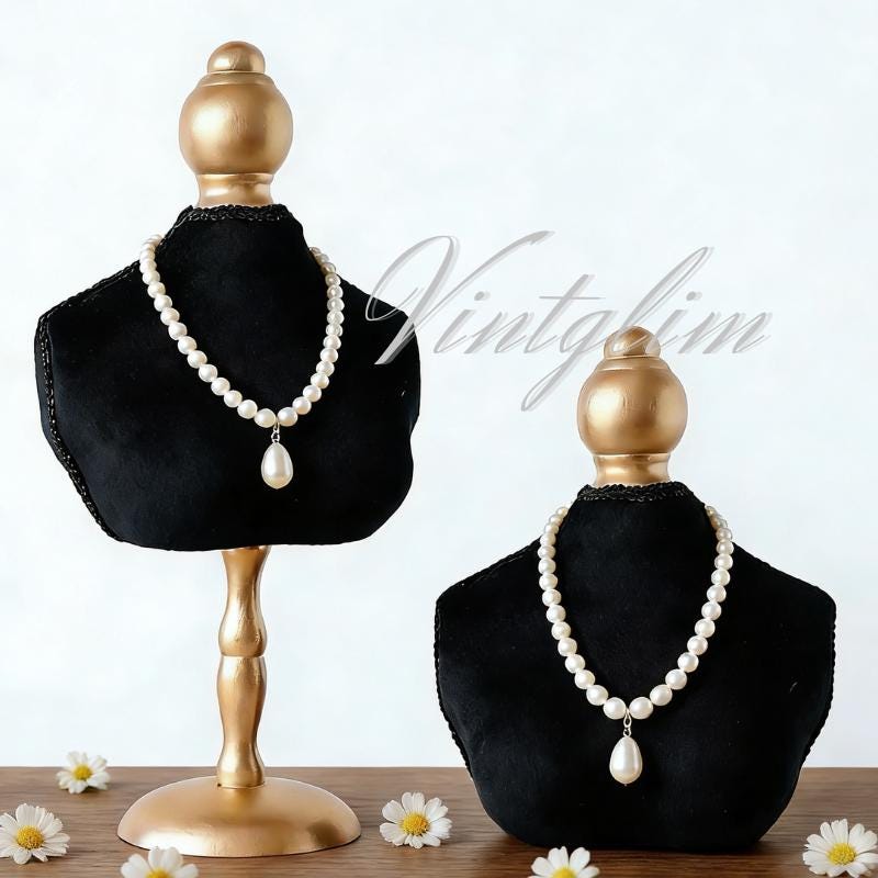 Baroque Jewelry Display:Black Velvet Necklace Bust & Earring, Brooch Frames, Decor Gift for Mother