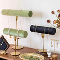 Baroque Velvet Necklace & Bracelet Holder: Gold Base Jewelry Organizer