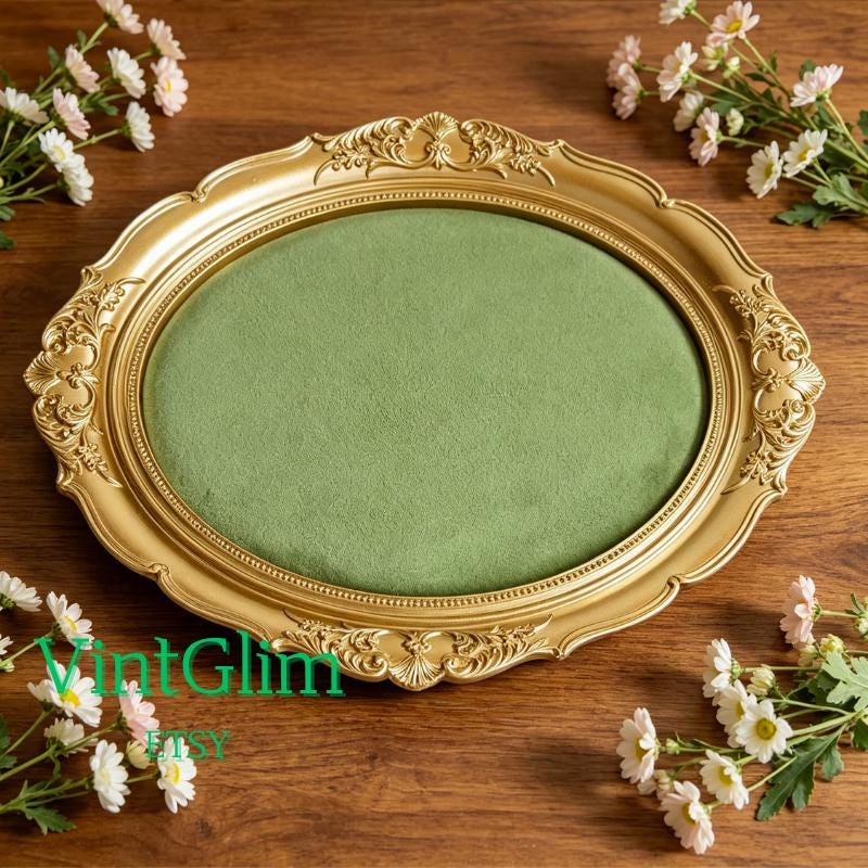 Ornate Gold Jewelry Tray, Velvet Lined Display for Earrings & Rings
