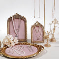 Baroque Pink Velvet Jewelry Holder: Necklace Ring Organizer,Pink Bust Display, Vanity Decor