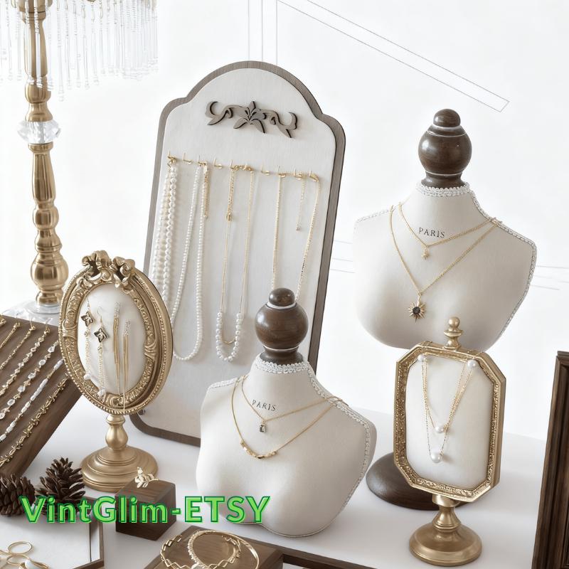Baroque Jewelry Organizer: Elegant Necklace, Earring, Ring Display Stand