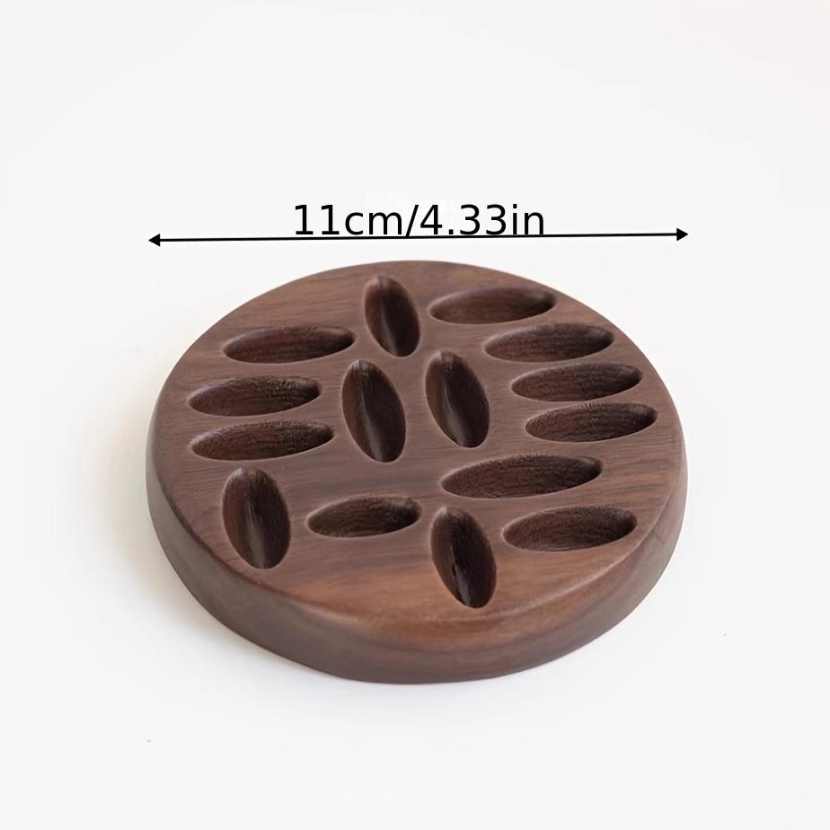 Baroque Jewelry Display Set: Walnut Ring Holder & Linen Necklace Stand