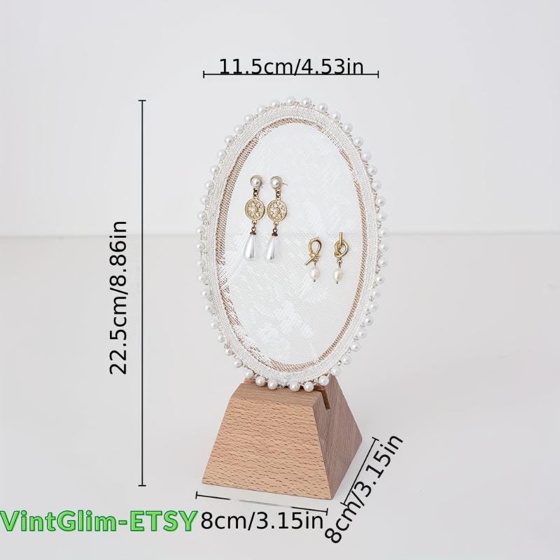 Embroidered Jewelry Holder: Elegant Necklace & Earring Display Stand