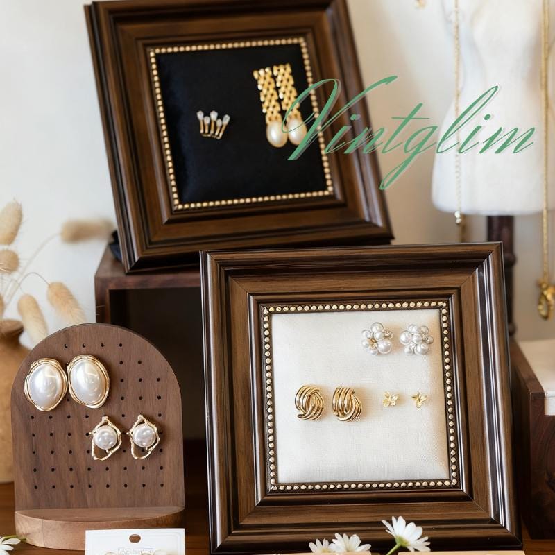 Baroque Style Wood Jewelry Display, Necklace Earring Holder for Vanity, Home Decor Gift