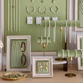 Baroque Green Velvet Jewelry Display Necklace/Earring/Bracelet Holder, Gold T-Bar Organizer,Home Decor