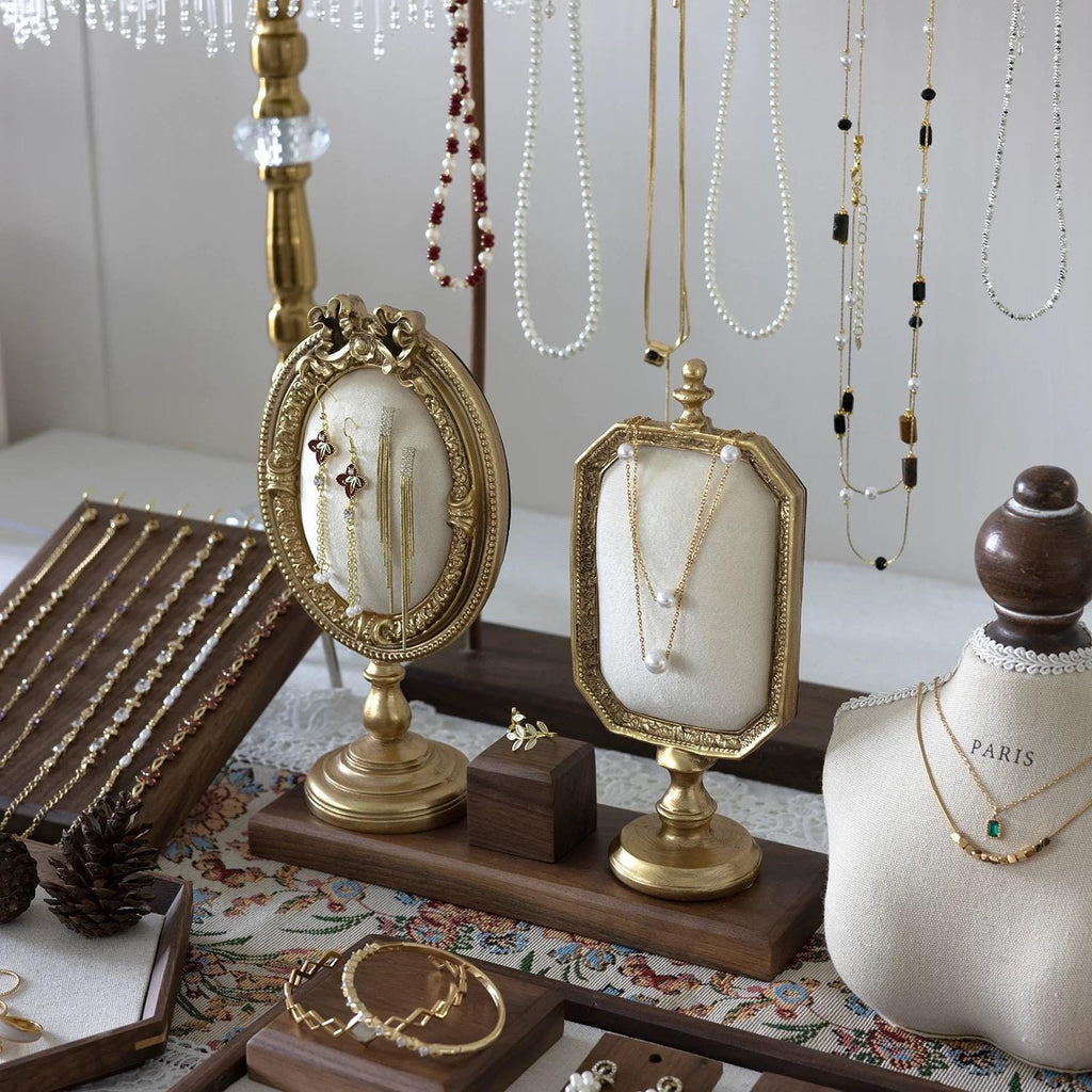 Baroque Jewelry Organizer: Elegant Necklace, Earring, Ring Display Stand
