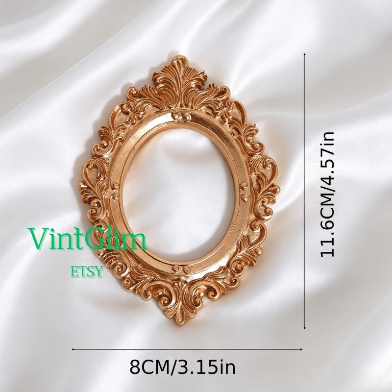 Mini Gold Baroque Frame, Baroque Jewelry Photo Prop for Flat Lay & Content Creation DIY