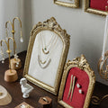 Baroque Velvet Jewelry Display Stand: Necklace & Ring Holder, Ivory or Burgundy