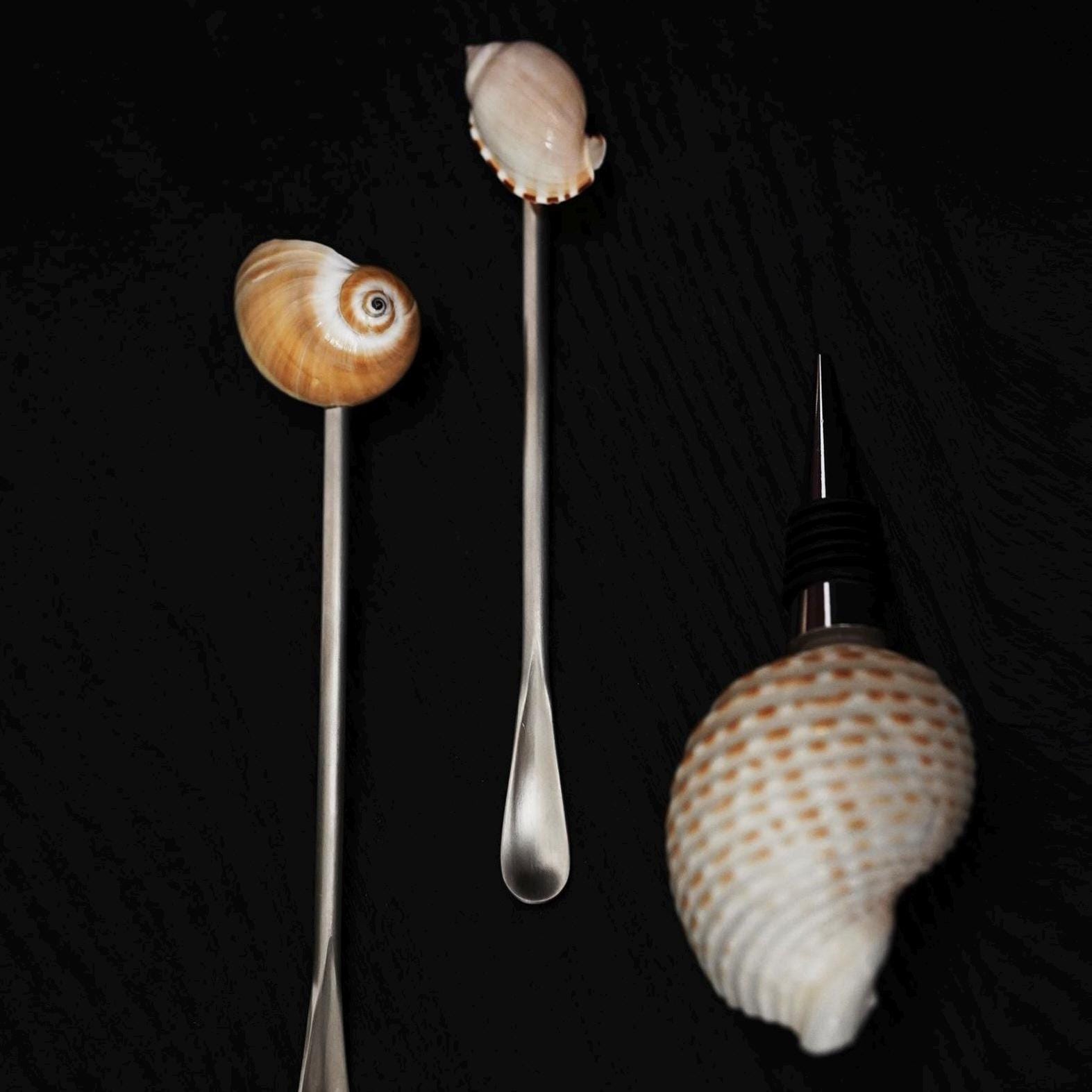 Handmade Seashell Cafe Spoon: Coastal Barware, Ocean Lover Gift
