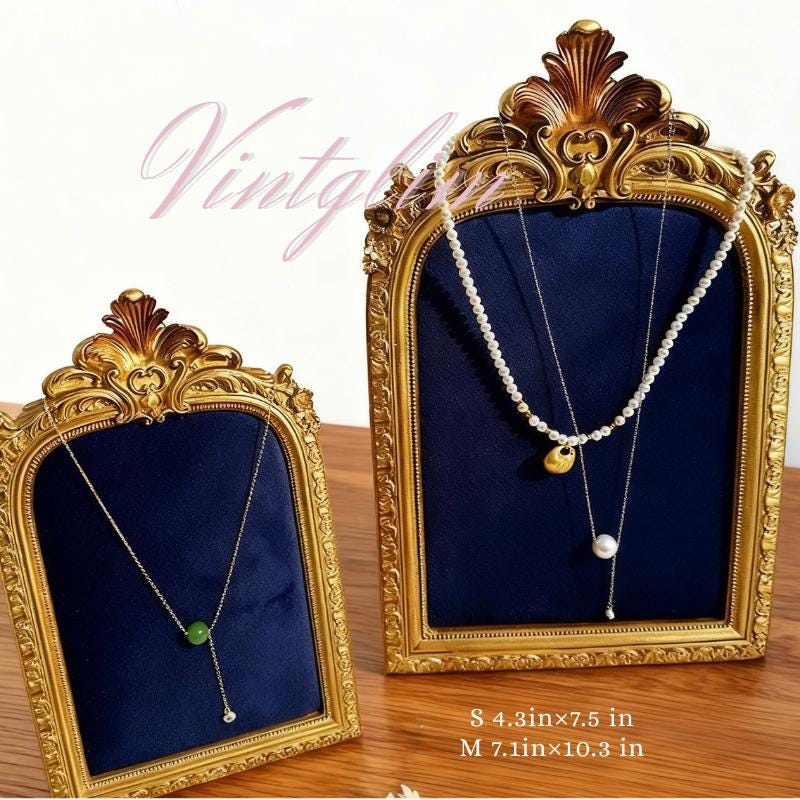 Baroque Jewelry Holder (Necklace/Earring) Navy/Purple, Home Decor Gift Baroque Style 4.33x7.48/7.09x10.24in