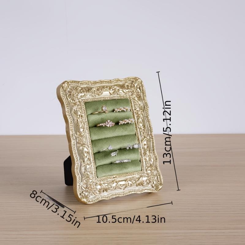 Baroque Gold Jewelry Display Stand, Necklace Earring Ring Holder for Home Decor Gifting