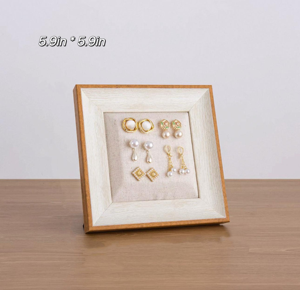 Baroque Jewelry Holder Set: Gold Linen Necklace & Bracelet Organizer