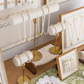 Baroque Jewelry Holder Set: Gold Linen Necklace & Bracelet Organizer