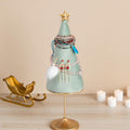 Christmas Tree Jewelry Stand 16.1in* 3.7in: Velvet Turquoise Holiday Decor,Necklaces Earrings Holder