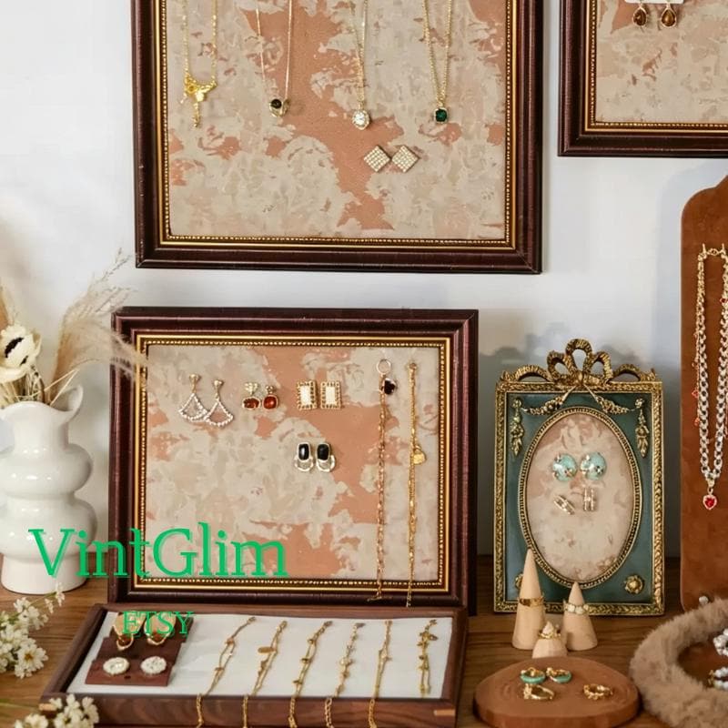 Antique-Style Jewelry Organizer Frame for Earrings & Necklaces, Jewelry Holder