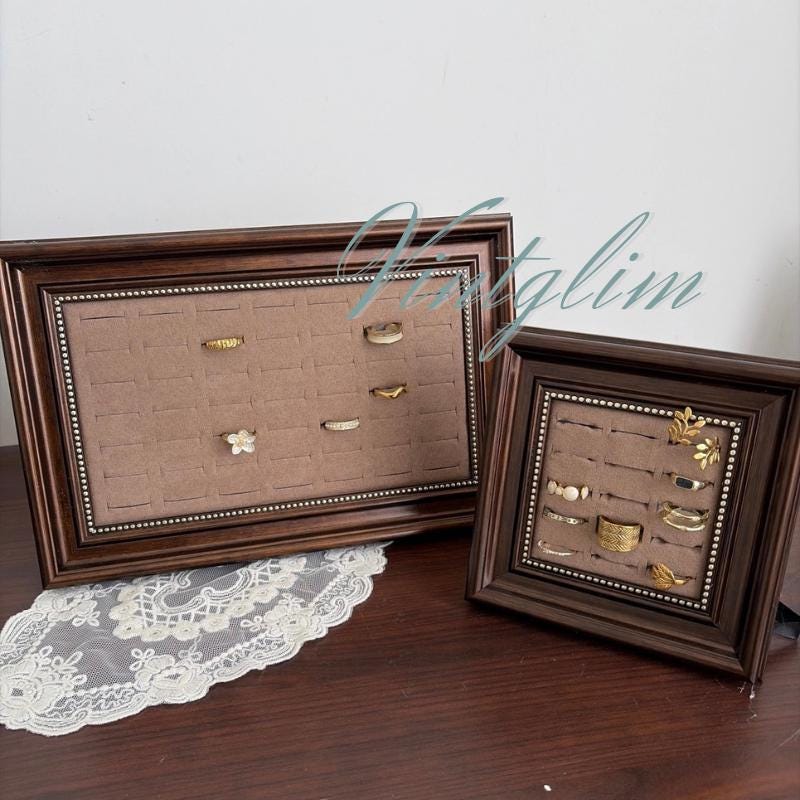 Baroque Wooden Jewelry Holder: 2-Size Ring Holder Display, Luxury Home Decor Gift