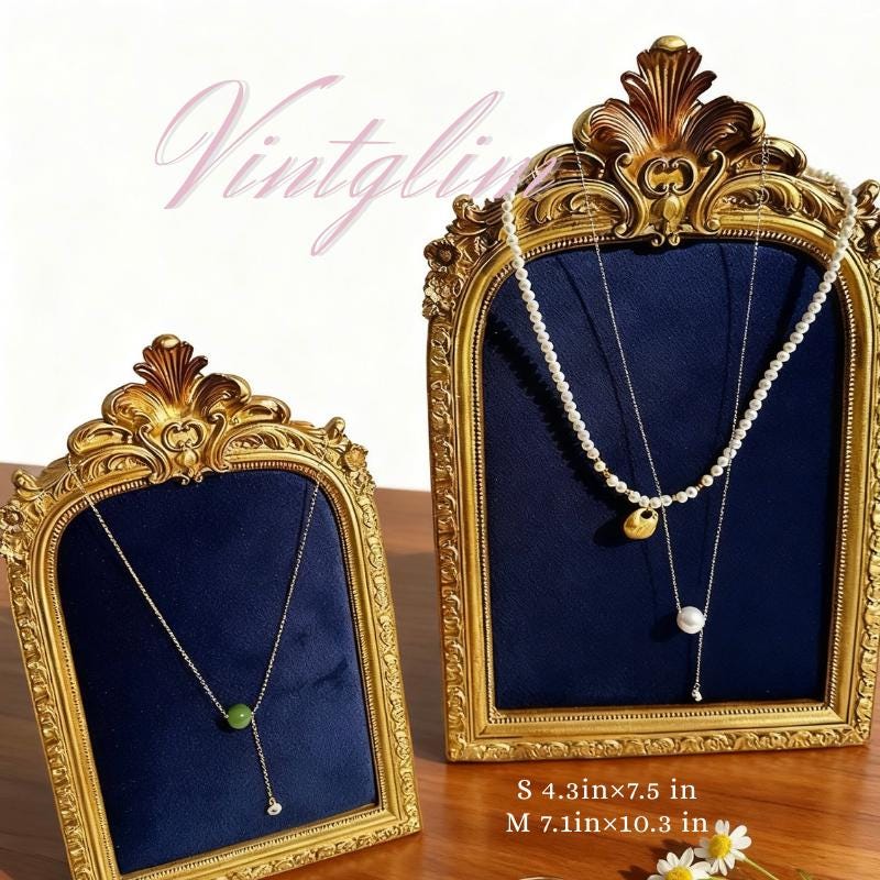 Baroque Jewelry Holder (Necklace/Earring) Navy/Purple, Home Decor Gift Baroque Style 4.33x7.48/7.09x10.24in
