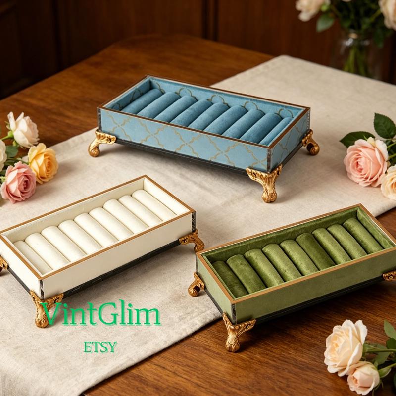 Velvet Ring Organizer Holder Tray, Frame Jewelry Display, Elegant Brooch Display Stand