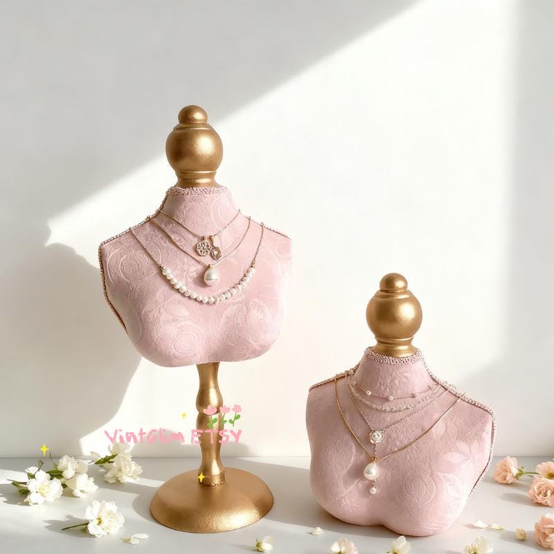 Baroque Bust Mannequin: Necklace, Earring & Ring Organizer