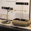Gold-Tone Scroll Necklace Stand: Black Velvet Jewelry Display