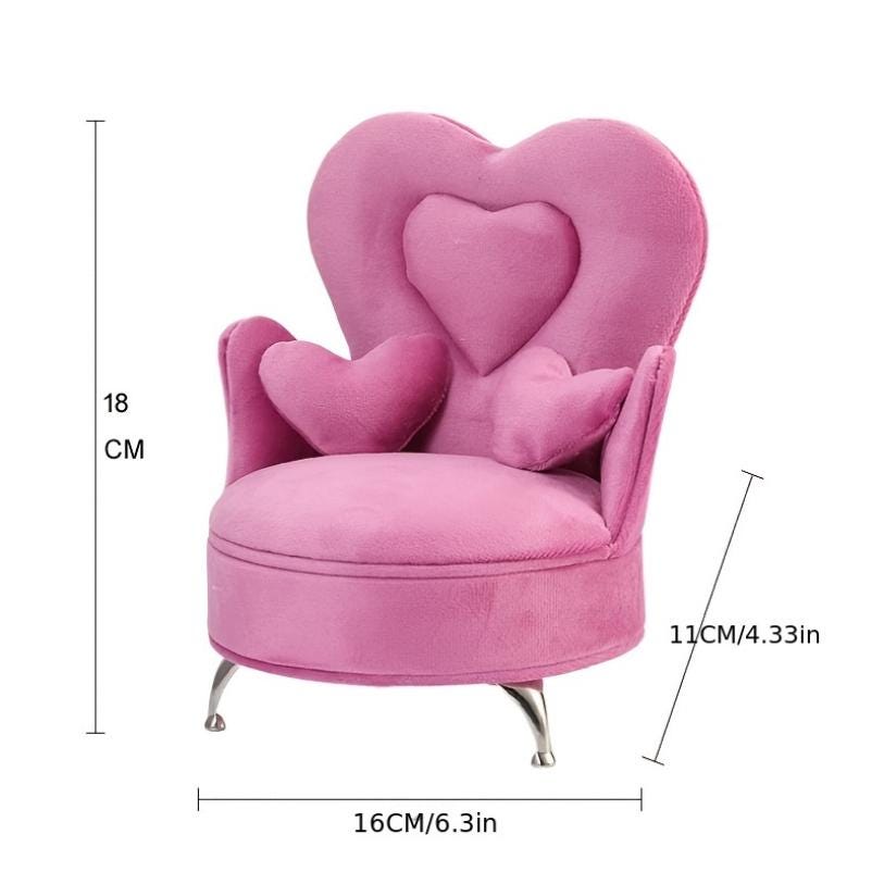 Miniature Pink Velvet Jewelry Sofa: Barbiecore Ring & Earring Holder
