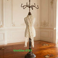 Baroque Wooden Mannequin Jewelry Holder: Vintage Bust Display