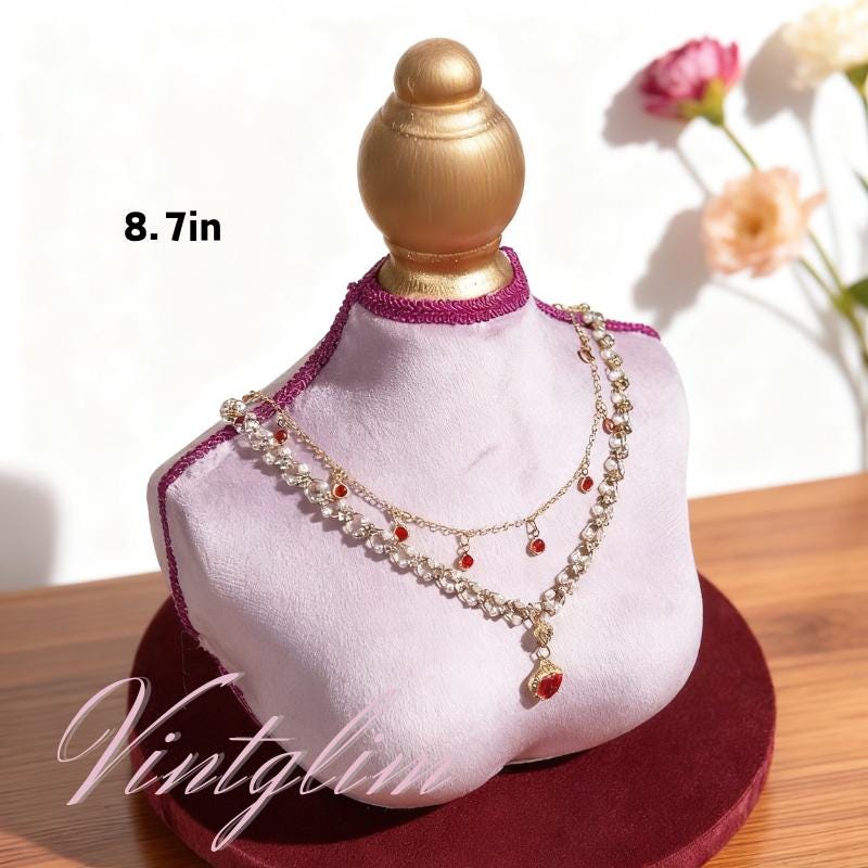 Baroque Style Lavender Plum Velvet Jewelry Organizer: Necklace/Ring/Earring Holder, Home Decor Gift