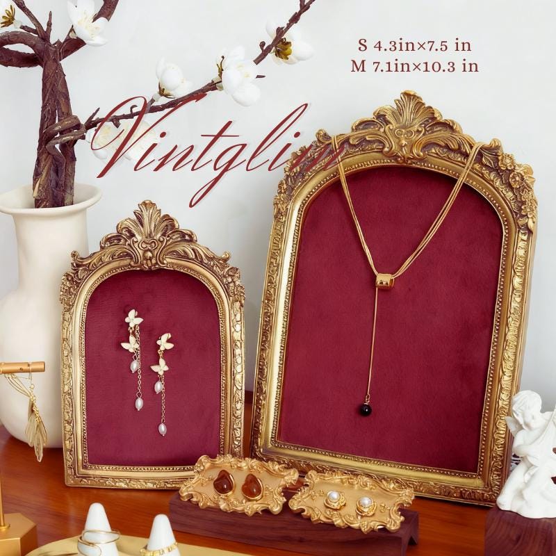 Baroque Jewelry Holder Burgundy, Valentine Gift New Year Gift Home Decor Necklace/Earring Display