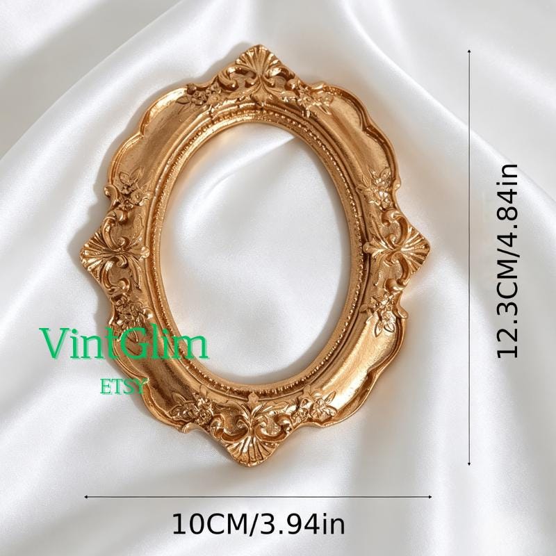 Mini Gold Baroque Frame, Baroque Jewelry Photo Prop for Flat Lay & Content Creation DIY