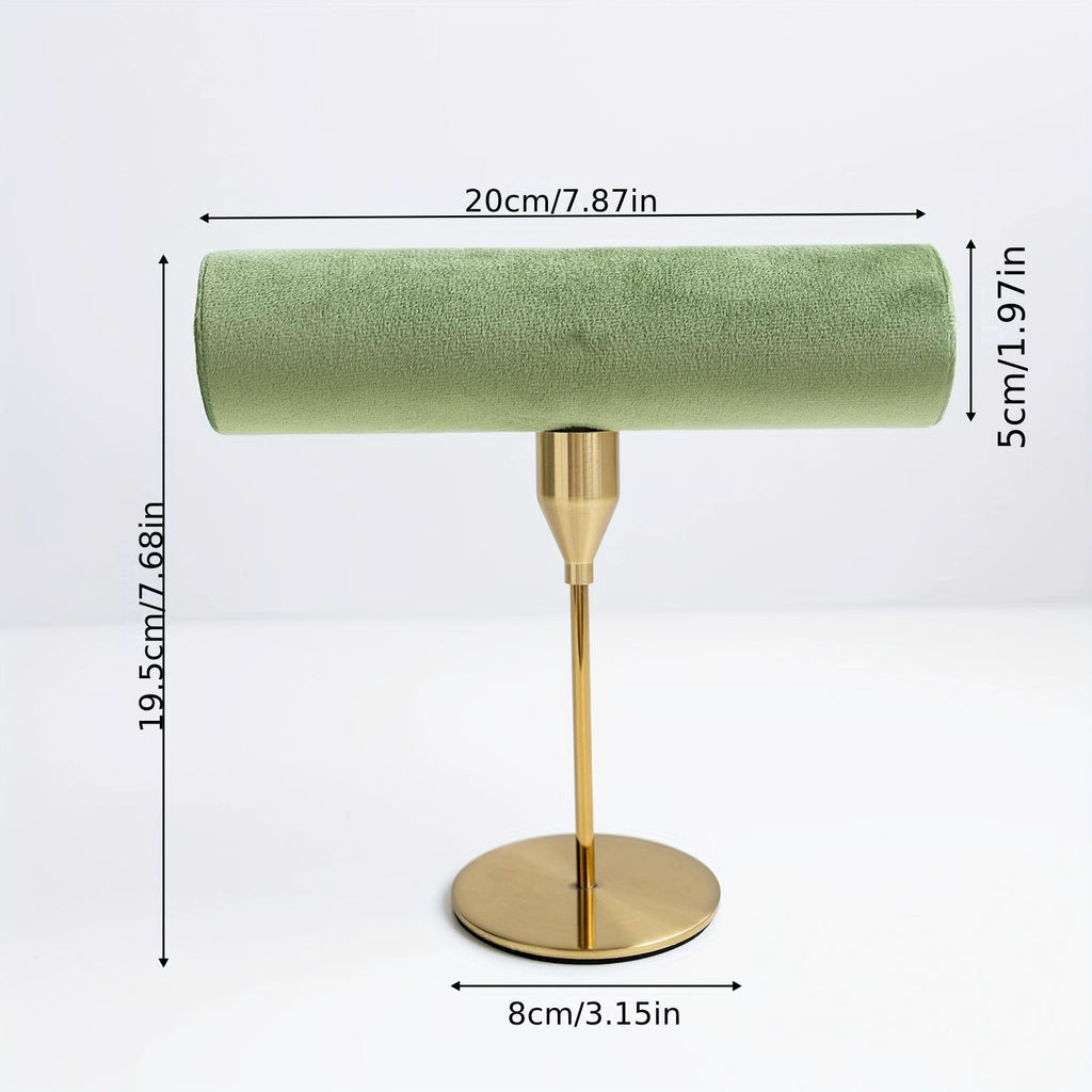 Baroque Green Velvet Jewelry Display Necklace/Earring/Bracelet Holder, Gold T-Bar Organizer,Home Decor