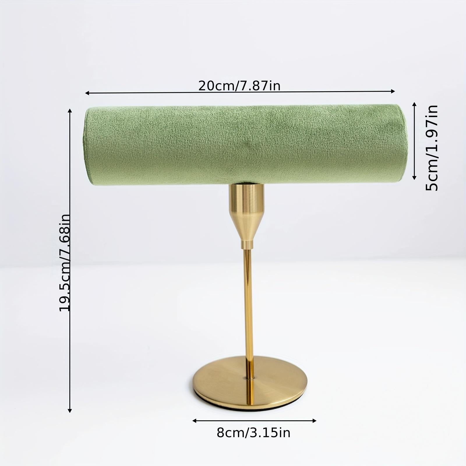 Baroque Green Velvet Jewelry Display Necklace/Earring/Bracelet Holder, Gold T-Bar Organizer,Home Decor