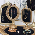 Baroque Gold Ornate Velvet Jewelry Display Stand: Necklace & Earring Holder